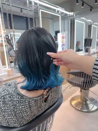 ミディアム カラー ヘアアレンジ ARIA💎縮毛矯正 ブリーチ💎複雑履歴のヘアスタイル