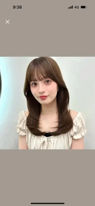 セミロング カラー 盛れる顔周り /透明感/かりん🎀のヘアスタイル