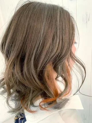 ミディアム カラー 髪質改善/ハイライト 小林秀樹のヘアスタイル