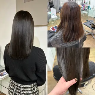 ミディアム カラー 柔らかストレートと ツヤカラー/和田陽向のヘアスタイル