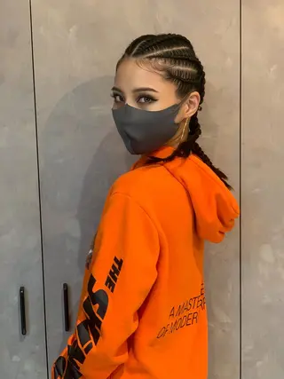 セミロング ヘアアレンジ メンズ キッズ BRAIDS💎愛子 大人ハイライト💎のヘアスタイル