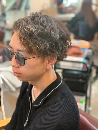 ショート パーマ メンズ CECIL hair なんば店所属・メンズパーマ 艶髪☆店長☆有馬のヘアスタイル