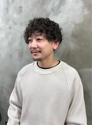 パーマ メンズ 木村陸弥 似合わせ 透明感カラー🌿のヘアスタイル