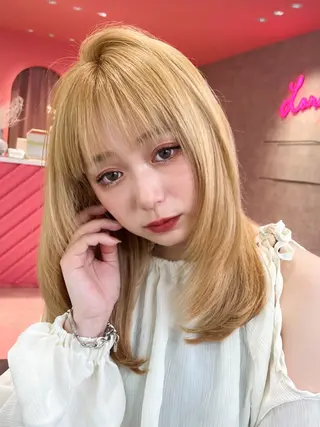 ミディアム カラー 山崎/ボブ縮毛矯正 レイヤー髪質改善のヘアスタイル