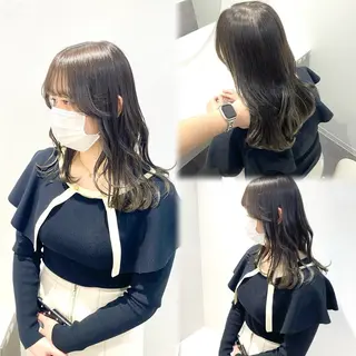 ミディアム カラー 髪質改善水素TR× レイヤーカット/熊澤のヘアスタイル