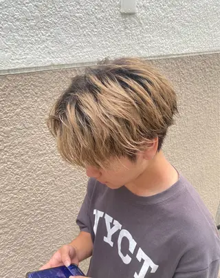 ショート カラー メンズ 阿部修士/シルバー ヘア/#NAVYのヘアスタイル