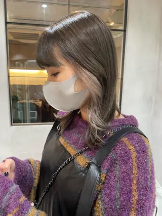 ミディアム カラー GO TODAY SHARE SALON 原宿本店所属・ブリーチ/ハイトーン 艶カラー/ユリナのヘアスタイル