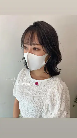 セミロング カラー 似合わせカットカラー ♡佐藤捺美のヘアスタイル
