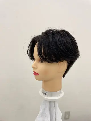 パーマ メンズ オリーブカラー🫒/ 透明感カラー/みゆのヘアスタイル