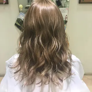 セミロング カラー ヘアアレンジ きむえり/髪質改善 /セット/カラーのヘアスタイル