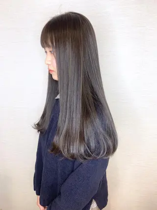 ロング カラー 韓国レイヤーカット/ ダブルカラーのヘアスタイル