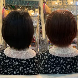 ショート カラー ヘアアレンジ haco+所属・🌈派手髪エクステ ブレイズ🌈ひろとのヘアスタイル