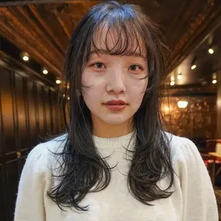 セミロング カラー ニュアンスデザイン/ SHOUTOのヘアスタイル