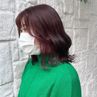 ミディアム カラー カジュアルを女っぽく 𝗮𝘆𝗮𝗰𝗼のヘアスタイル