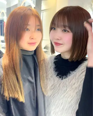 ショート カラー 莉乃/縮毛矯正/髪質 改善/艶カラーのヘアスタイル