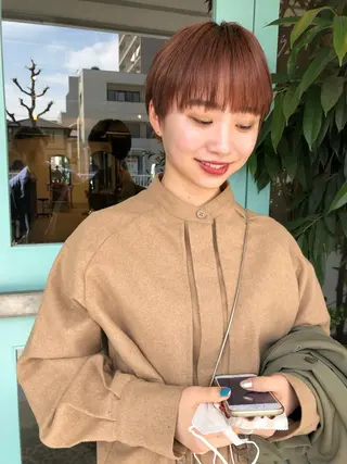 ショート カラー パーマ/レイヤー 岩山丈一郎のヘアスタイル