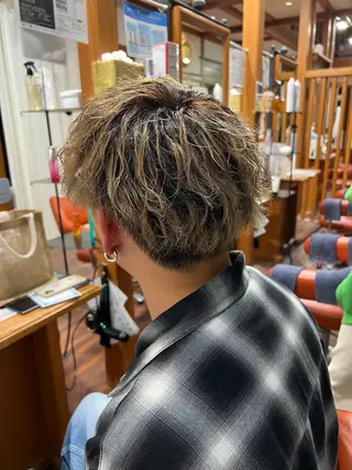 パーマ メンズ 佐々木 隆成のヘアスタイル
