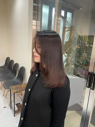 セミロング レイヤーカット 🌱 ブリーチ  はるかのヘアスタイル