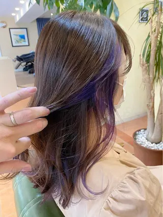 セミロング カラー 石井 佑樹のヘアスタイル