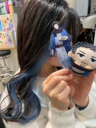 ロング カラー SALOWIN池袋East店3F所属・インナーカラー 推し ブリーチ  髪質改善のヘアスタイル