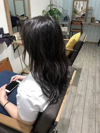 セミロング カラー ヘアアレンジ 顔周りcut・ご相談 ＝新宿しずく🇰🇷のヘアスタイル