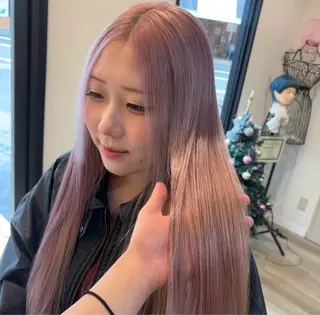 ロング 🎀ハイトーン/ 艶カラー/夕月🎀のヘアスタイル