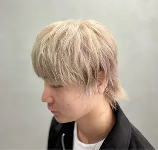 カラー メンズ ブリーチなし透明感 カラー✨横山 佳希のヘアスタイル