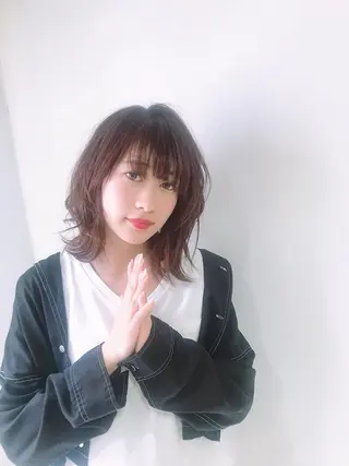 ミディアム カラー パーマ ヘアアレンジ 年間1500人担当 代表　南一路のヘアスタイル