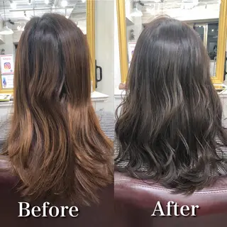 セミロング カラー Soleria /ソレリア所属・Soleria 田中慎一のヘアスタイル