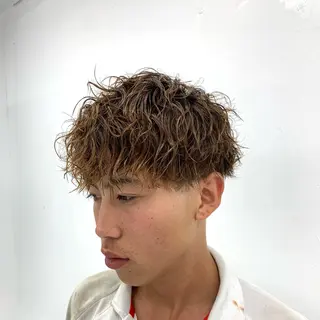 パーマ メンズ スパイキーパーマ 柏NO1 藤本葉のヘアスタイル