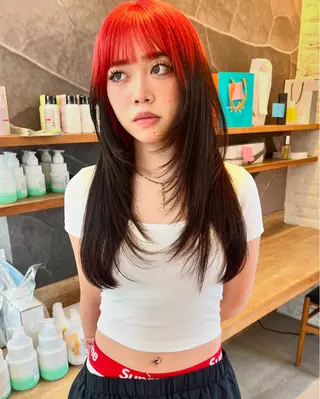 ロング カラー 池本 勇大のヘアスタイル