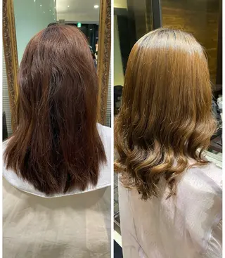 ミディアム パーマ 韓国風/コテ巻き風 パーマ/表参道/るいのヘアスタイル