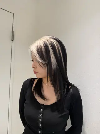 セミロング カラー ヘアアレンジ ハイトーン特化/ 複雑履歴修正/拓真のヘアスタイル