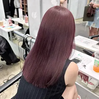 セミロング カラー ヘアアレンジ 🥀モテ暖色× エクステ🥀あかりのヘアスタイル