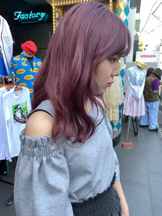ミディアム カラー ピンクベージュ/新潟 万代/高橋桃葉🍑のヘアスタイル