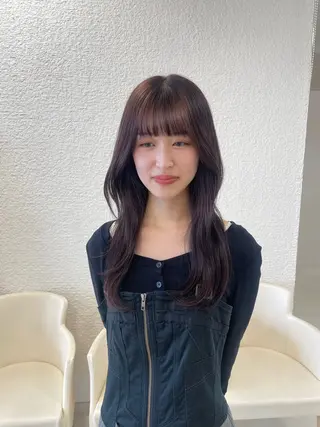 ロング カラー 透明感ワンカラー🎀 レイヤー/AOのヘアスタイル