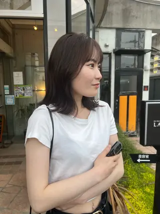 ミディアム カラー 只野 真衣のヘアスタイル