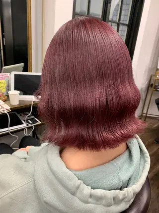 ミディアム カラー ヘアアレンジ 🌟🍒ハイトーン 韓国ヘア/ユウミのヘアスタイル
