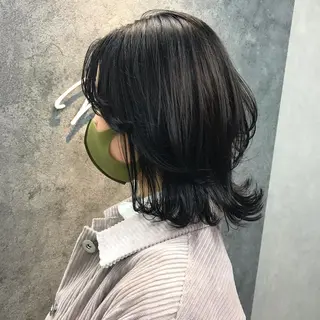 ミディアム 所渉/韓国レイヤー /ウルフカットのヘアスタイル