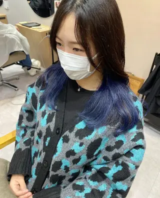 セミロング カラー ヘアアレンジ 立川🤍韓国ヘア/ レイヤー🇰🇷🖤のヘアスタイル