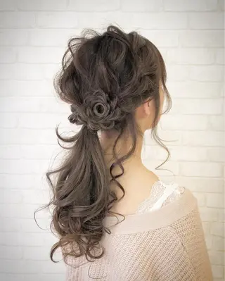 ロング カラー ヘアアレンジ メンズパーマ特化🏅 中村　凌のヘアスタイル