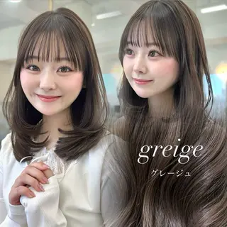 ミディアム カラー 顔周りcut/ 艶ワンカラー♥ちさきのヘアスタイル