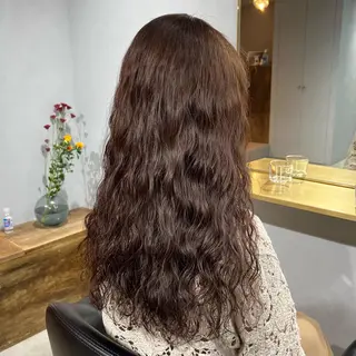 ロング カラー パーマ akane/ボブ /オリーブ/ブラウンのヘアスタイル