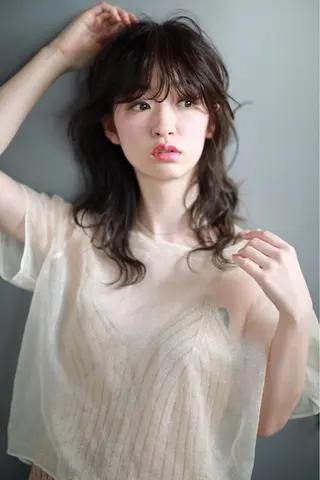 セミロング カラー パーマ 近藤 亮太のヘアスタイル