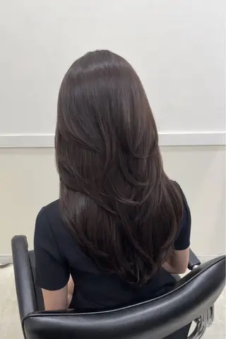 ロング 縮毛矯正/髪質改善 /レイヤー/韓国のヘアスタイル