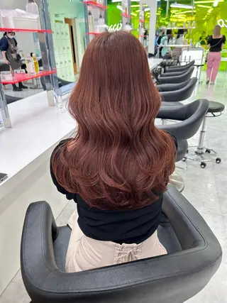 セミロング カラー 大人っぽ♡上品な暖色 ♡ブリーチなし♡のヘアスタイル