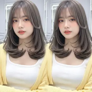 セミロング ✨韓国レイヤー🦋 リピートNO.1✨のヘアスタイル