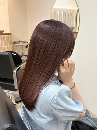 ミディアム カラー ハル🌸柔色/ ブリーチなし/艶髪のヘアスタイル