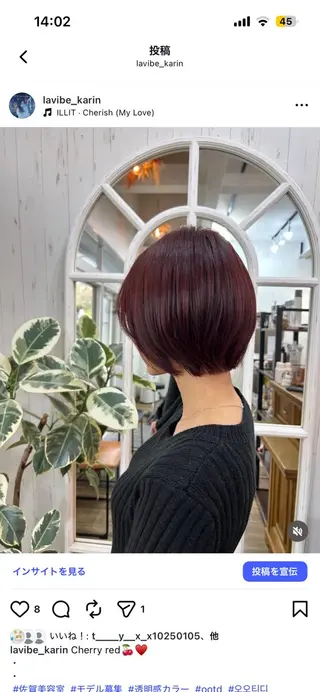 ショート カラー Nishimura Karinのヘアスタイル