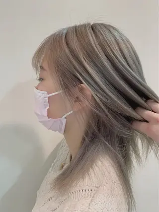 セミロング カラー 針池 和楽のヘアスタイル
